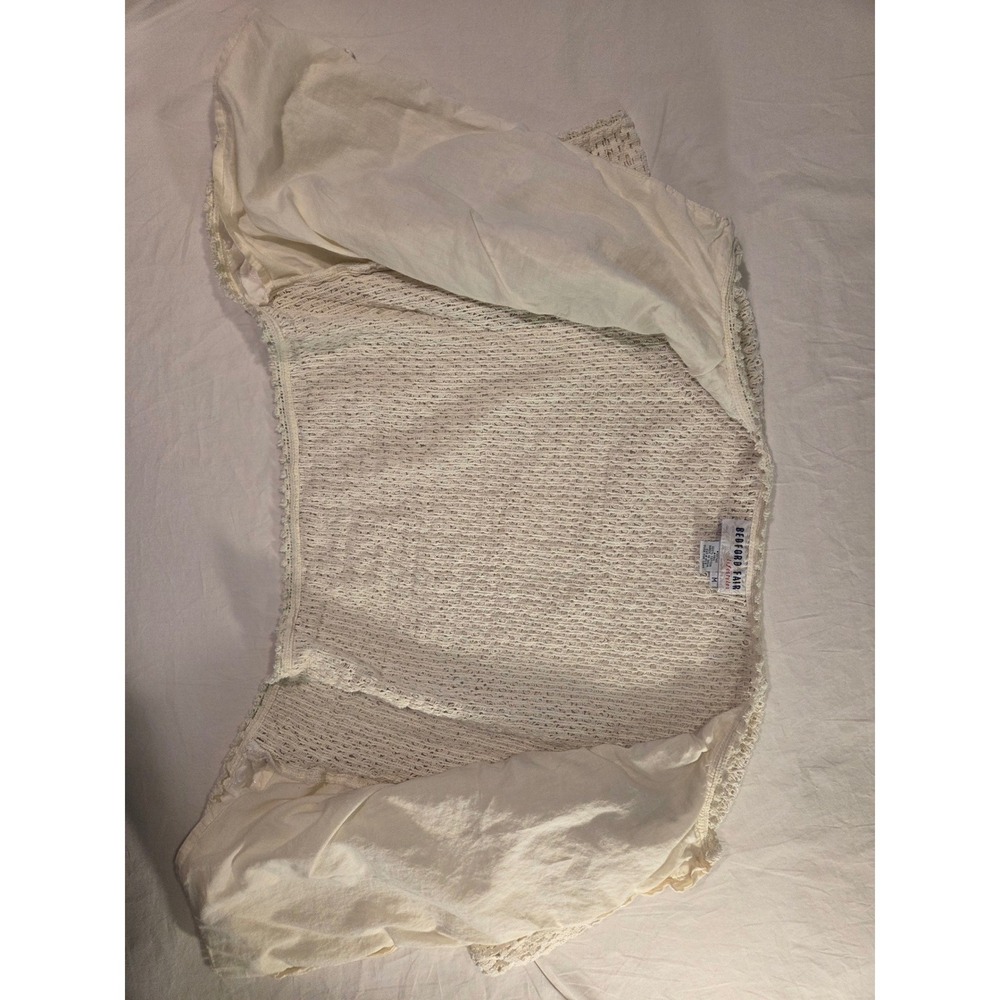 Vintage Bedford Fair Women's Crochet Floral Embroidered Top Size M Cottage Boho - Picture 6 of 13